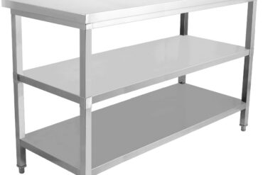 Komercdarba galds Nerūsējošais tērauds 3 līmeņi Atzveltne Kvadrātveida kājas 1600x700x900mm | Adexa DW3T16070B