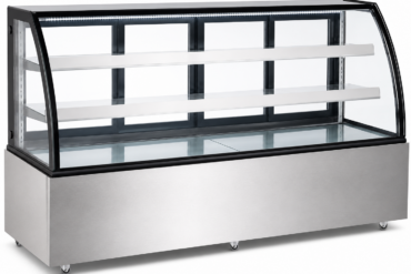 Kūku lete Līkne priekša 1800x730x1200mm 2 plaukti Nerūsējoša tērauda pamatne LED | Adexa GN1800CF2