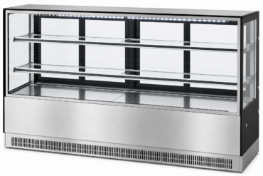 Kūku letes vitrīna 1800x730x1200mm 2 plaukti Spoguļa priekšpuse LED | Adexa GN1800RF2