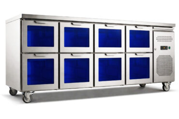 Komercdzesēšanas letes 8 stikla atvilktnes 1360x700x850mm | Adexa GN4180TNG