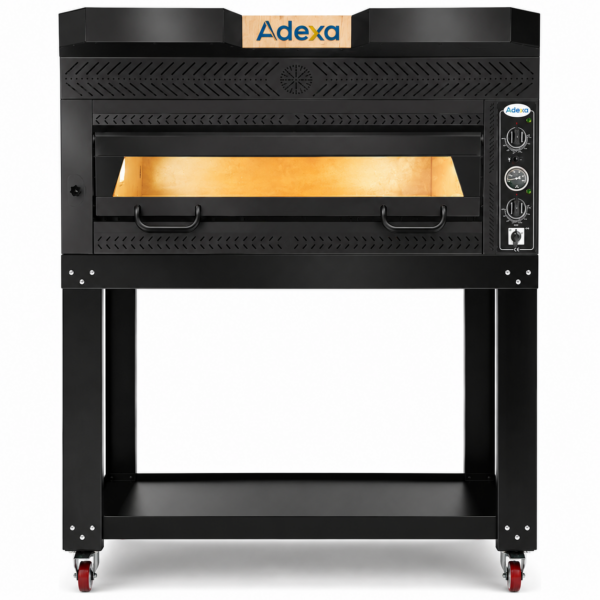 Premium picas krāsns 1 kamera Kapacitāte 6 x 35 cm picas Elektriska Melna priekšpuse | Adexa PEF10570SEB