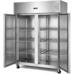1400lt Komerciālais ledusskapis Nerūsējošā tērauda vertikāls skapis Dubultdurvis GN2/1 Ventilēta dzesēšana | Adexa R1400V - Image 2