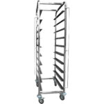 Pan ratiņi ar augšējo plauktu 10x600x400mm paplātēm Nerūsējošais tērauds 465x620x1725mm Slāņu attālums 145mm | Adexa WHDBC10 - Image 2