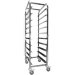 Pan ratiņi ar augšējo plauktu 10x600x400mm paplātēm Nerūsējošais tērauds 465x620x1725mm Slāņu attālums 145mm | Adexa WHDBC10