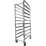 Pan ratiņi ar augšējo plauktu 10x600x400mm paplātēm Nerūsējošais tērauds 465x620x1725mm Slāņu attālums 145mm | Adexa WHDBC10 - Image 5