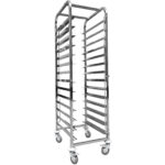 Pannas ratiņi ar augšējo plauktu 14x600x400mm paplātēm Nerūsējošais tērauds 465x620x1725mm Slāņu attālums 135mm | Adexa WHDBC14