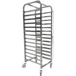 Pannas ratiņi ar augšējo plauktu 14x600x400mm paplātēm Nerūsējošais tērauds 465x620x1725mm Slāņu attālums 135mm | Adexa WHDBC14 - Image 3