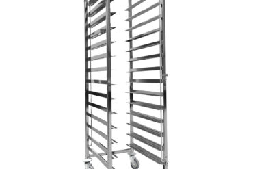 Pannas ratiņi ar augšējo plauktu 14x600x400mm paplātēm Nerūsējošais tērauds 465x620x1725mm Slāņu attālums 135mm | Adexa WHDBC14