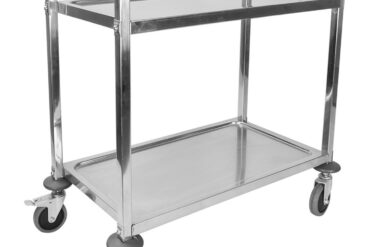Pasniegšanas ratiņi Nerūsējošais tērauds 2 plaukti Kvadrātveida caurules 950x500x950mm | Adexa SST2A