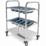 Galda piederumu un paplātes ratiņi 2 paplātes un apakšplaukts 570x350x860mm | Adexa CTT2