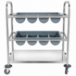 Galda piederumu un paplātes ratiņi 2 paplātes un apakšplaukts 570x350x860mm | Adexa CTT2 - Image 2