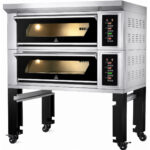 Maiznīcas krāsns Elektriskā 2 kameras 4 x 400x600mm plāksnes 400°C Digitālā vadība 13.2kW 380V | Adexa HTD40KI