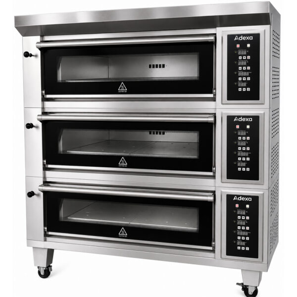 Maizes cepeškrāsns Elektriskā 3 kameru 6 x 400x600mm plāksnes 400°C Mehāniskā vadība 19.8kW 400V | Adexa HTD60KI