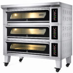 Maiznīcas krāsns Elektriskā 3 kameru 9 x 400x600mm plāksnes 400°C Digitālā vadība 25.2kW 380V | Adexa HTD90KI