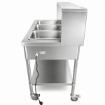 Mobilā Bain Marie ēdiena sildīšanas servēšanas iekārta 3xGN1/1 ar virsplauktu | Adexa PFD12070 - Image 2