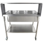 Mobilā Bain Marie ēdiena sildīšanas servēšanas iekārta 3xGN1/1 ar virsplauktu | Adexa PFD12070 - Image 3