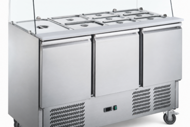 Saladete ar stikla displeju 3 durvis 1365x700x1350mm | Adexa S903CG
