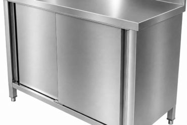 Komerciāls darba virsmas grīdas skapis ar 2 bīdāmām durvīm Nerūsējošais tērauds 1400x600x850mm | Adexa SCP14060B