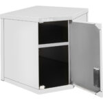 Stūra sienas skapis Nerūsējošais tērauds 700x700x400x400x650mm | Adexa SWCCN70402DR - Image 2