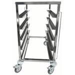 Pannas ratiņi ar augšējo plauktu 5x600x400mm paplātes Nerūsējošais tērauds 465x620x900mm Slāņu attālums 135mm | Adexa WHDBC05