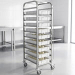 Pan ratiņi ar augšējo plauktu 10x600x400mm paplātēm Nerūsējošais tērauds 465x620x1725mm Slāņu attālums 145mm | Adexa WHDBC10 - Image 11