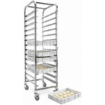 Pannas ratiņi ar augšējo plauktu 14x600x400mm paplātēm Nerūsējošais tērauds 465x620x1725mm Slāņu attālums 135mm | Adexa WHDBC14 - Image 8