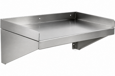 Sienas plaukts 1 līmenis 3 sānu pacēlumi 1200x400x254mm Nerūsējošais tērauds | Adexa WSW400120B