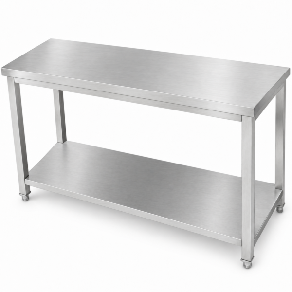 Premium komerciālais darba galds Nerūsējošais tērauds Apakšējā plaukta 1600x700x900mm | Adexa DWT16070WO