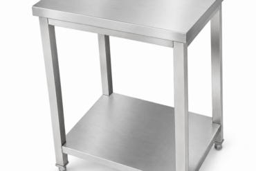 Premium komerciālais darba galds no nerūsējošā tērauda ar apakšējo plauktu un aizsargmalu 600x700x900mm | Adexa DWT6070