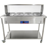 Mobilā Bain Marie ēdiena sildīšanas servēšanas vienība 4xGN1/1 ar plauktu | Adexa PFD15070 - Image 2