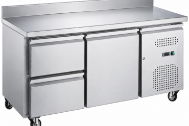 Komercisks ledusskapis ar splashback, 1 durvis, 2 atvilktnes, dziļums 700mm | Adexa 2DRG22V