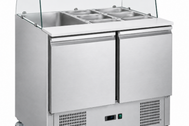 Saladete ar stikla displeju 2 durvis 900x700x1350mm | Adexa S900CG